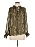 H&M 100% Polyester Green Long Sleeve Blouse Size 6 - photo 1
