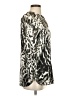 Black Label by Chico's 100% Polyester Animal Print Silver Long Sleeve Blouse Size XS (00) - photo 4