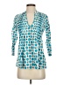 Roberta Roller Rabbit 100% Cotton Teal 3/4 Sleeve Blouse Size XS - photo 1