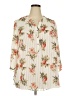 Sara Michelle 100% Polyester Floral Ivory 3/4 Sleeve Blouse Size 2X - photo 1