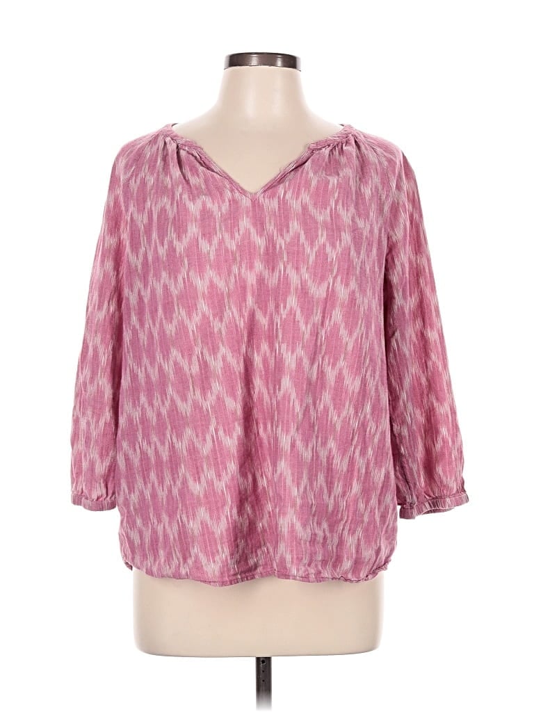 Pre-owned Purejill 3/4 Sleeve Blouse In Pink