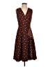 Ann Taylor 100% Polyester Polka Dots Brown Cocktail Dress Size 0 - photo 1