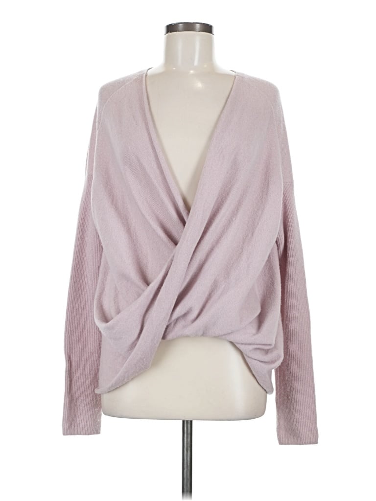 Pre-owned Athleta Wool Cardigan Sweater In Pink