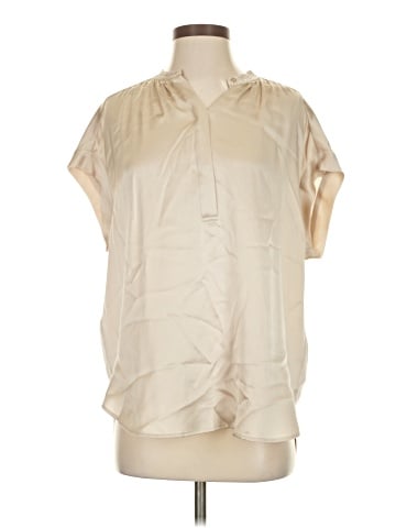 Vince. Short Sleeve Silk Top (view 1)