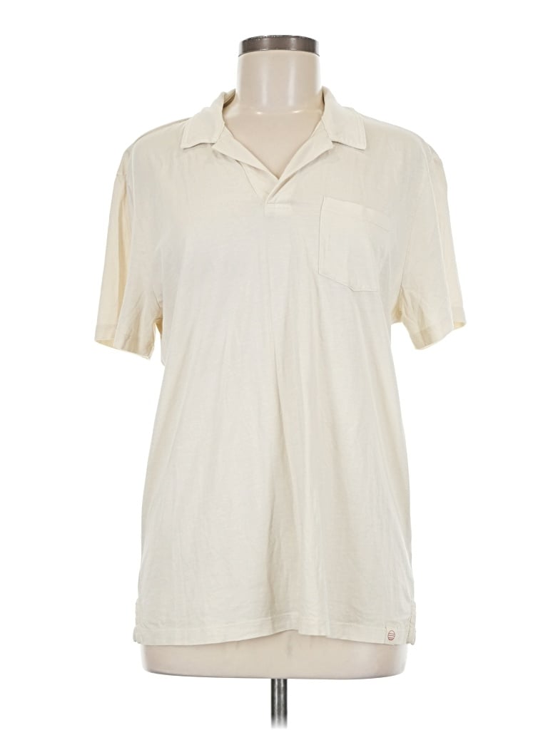 Marine Layer Short Sleeve Polo Shirt In White