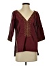 Gretchen Scott Designs 100% Polyester Burgundy 3/4 Sleeve Blouse Size XS - photo 1