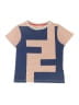 Fendi Color Block Tan Blue Short Sleeve T-Shirt Size 5 - photo 1