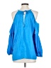 Aum-Couture Blue 3/4 Sleeve Blouse Size XS - photo 2