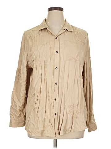 Cato 3/4 Sleeve Button-Down Shirt (view 1)
