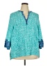 Terra-SJ Apparel 100% Polyester Teal 3/4 Sleeve Blouse Size XXL - photo 1