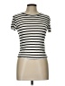 Assorted Brands Stripes Ivory Short Sleeve Turtleneck Size L - photo 1