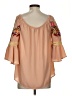 VAVA by Joy Han 100% Polyester Tan 3/4 Sleeve Blouse Size S - photo 2