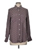 Premise Studio 100% Polyester Houndstooth Black Burgundy Long Sleeve Blouse Size M - photo 1