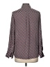 Premise Studio 100% Polyester Houndstooth Black Burgundy Long Sleeve Blouse Size M - photo 2