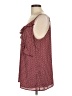 CAbi 100% Polyester Print Burgundy Sleeveless Blouse Size L - photo 5