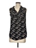 Ann Taylor LOFT 100% Polyester Floral Black Sleeveless Blouse Size M - photo 1