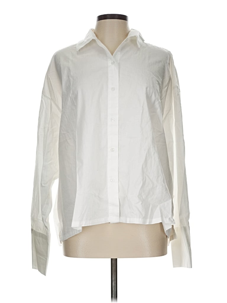 Pre-owned Calvin Klein Long Sleeve Button Down Shirt In White
