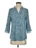Gaharu 100% Polyester Teal 3/4 Sleeve Blouse Size S - photo 1