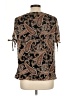 Tamara H. 100% Polyester Paisley Brown Short Sleeve Blouse Size L - photo 2