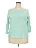 Talbots 100% Cotton Green 3/4 Sleeve Top Size 2X - photo 1