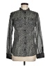 MICHAEL Michael Kors 100% Cotton Polka Dots Silver Long Sleeve Blouse Size 8 - photo 1