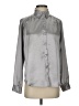 Kathie Lee Metallic Silver Long Sleeve Blouse Size S - photo 1