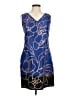 Monsoon Graphic Floral Blue Cocktail Dress Size M (estimated) - photo 1