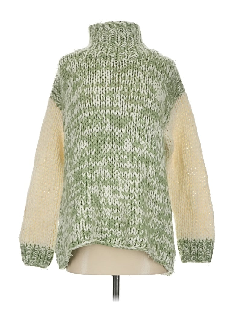 Pre-owned Listicle Turtleneck Sweater In Green