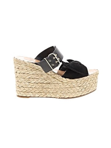 Valentino Garavani Leather Raffia Wedges (view 1)