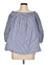 Do & Be 100% Cotton Blue 3/4 Sleeve Blouse Size L - photo 1