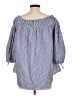 Do & Be 100% Cotton Blue 3/4 Sleeve Blouse Size L - photo 2