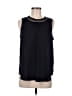 Ann Taylor 100% Polyester Black Blue Sleeveless Blouse Size M - photo 1