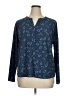 Dana Buchman Paisley Blue Long Sleeve Blouse Size XL - photo 1