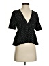 Good Luck Gem Polka Dots Black Short Sleeve Blouse Size XS (estimated) - photo 1