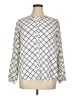 212 Collection Argyle Ivory Long Sleeve Blouse Size XL - photo 1