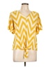Lola B Yellow Short Sleeve Blouse Size L - photo 1