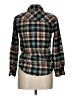 Target 100% Cotton Plaid Green Long Sleeve Button-Down Shirt Size L - photo 2