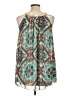 Pinky 100% Polyester Print Teal Casual Dress Size L - photo 2
