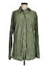 Unbranded 100% Polyester Metallic Green Long Sleeve Blouse Size M (estimated) - photo 1