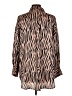 Glam 100% Polyester Animal Print Brown Long Sleeve Blouse Size L - photo 2