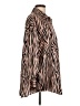Glam 100% Polyester Animal Print Brown Long Sleeve Blouse Size L - photo 4