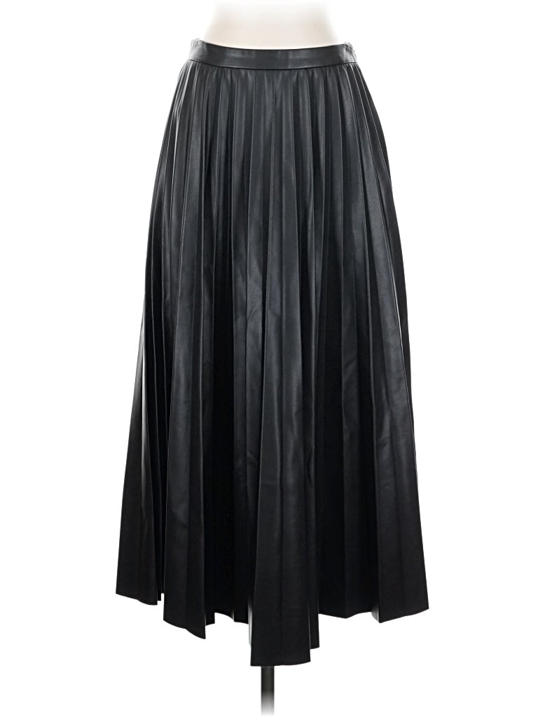 Pre-owned Mng Faux Leather Skirt In Black