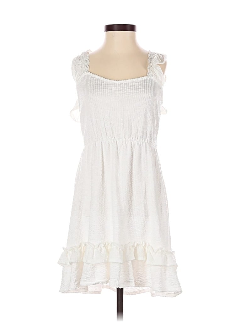 Pre-owned Caution To The Wind Casual Dress In White