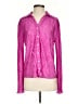 Shein 100% Polyester Metallic Pink Purple Long Sleeve Blouse Size 4 - photo 1