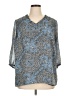Coldwater Creek 100% Polyester Paisley Blue 3/4 Sleeve Blouse Size 1X - photo 1