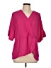Worthington 100% Polyester Pink Short Sleeve Blouse Size L - photo 1