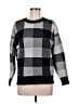Tahari Checkered-gingham Gray Pullover Sweater Size M - photo 1
