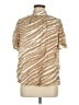 Habitual Animal Print Multi Color Tan Short Sleeve Blouse Size Lg (3) - photo 1