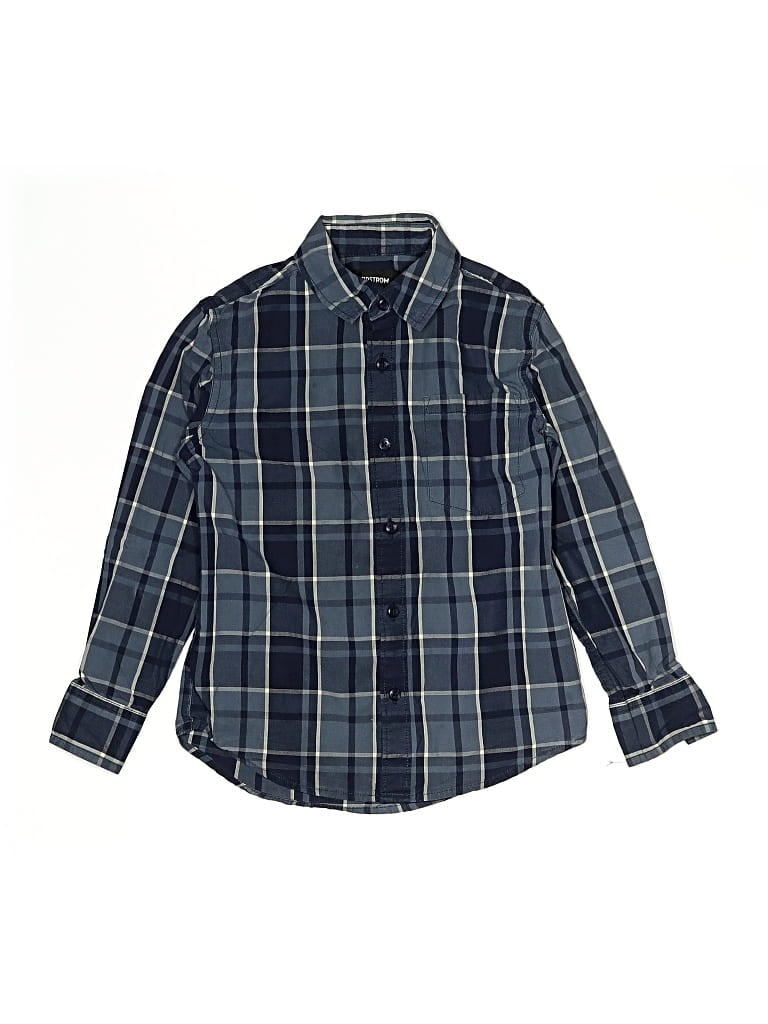 Pre-owned Nordstrom Kids' Long Sleeve Button Down Shirt In Blue