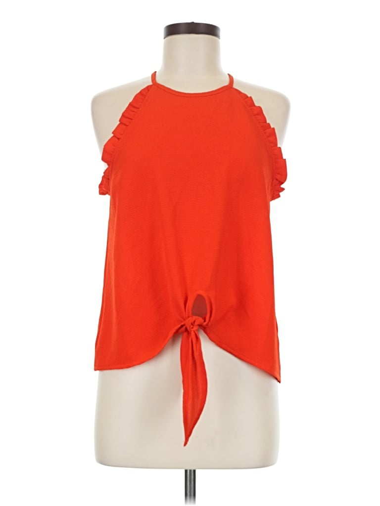 Pre-owned Mine Sleeveless Blouse In Orange